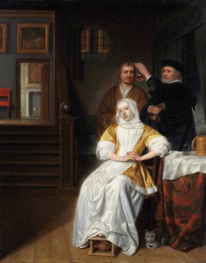 The Anemic Lady by Samuel Van Hoogstraten Oil Painting