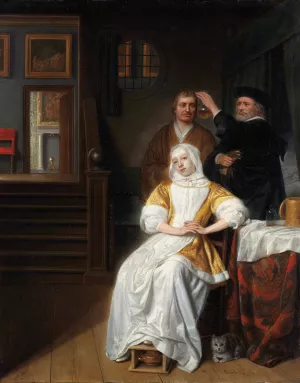 The Anemic Lady by Samuel Van Hoogstraten Oil Painting