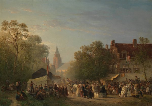 Fair in Scheveningen  by Samuel Verveer - Hand-Painted Oil Painting Reproduction