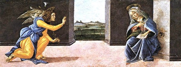 Main Product Photo of Annunciation San Marco Altarpiece Painting by Sandro Botticelli