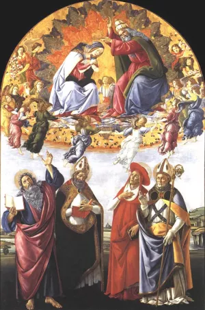 Coronation of the Virgin San Marco Altarpiece by Sandro Botticelli - Oil Painting Reproduction