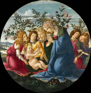 Madonna Adoring the Child with Five Angels by Sandro Botticelli Oil Painting