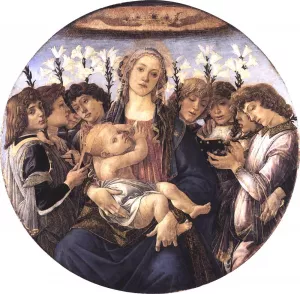 Madonna and Child with Eight Angels Oil painting by Sandro Botticelli