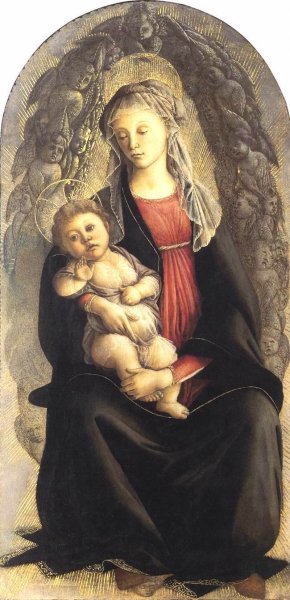 Main Product Photo of Madonna in Glory with Seraphim Painting by Sandro Botticelli