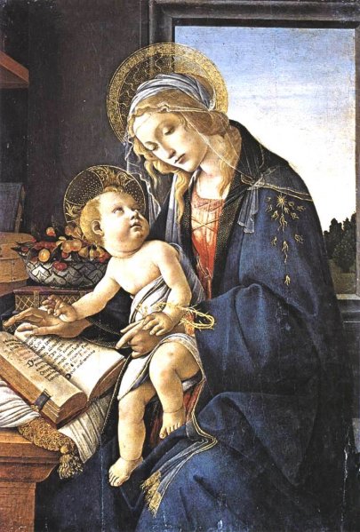 Main Product Photo of Madonna of the Book Madonna del Libro Painting by Sandro Botticelli