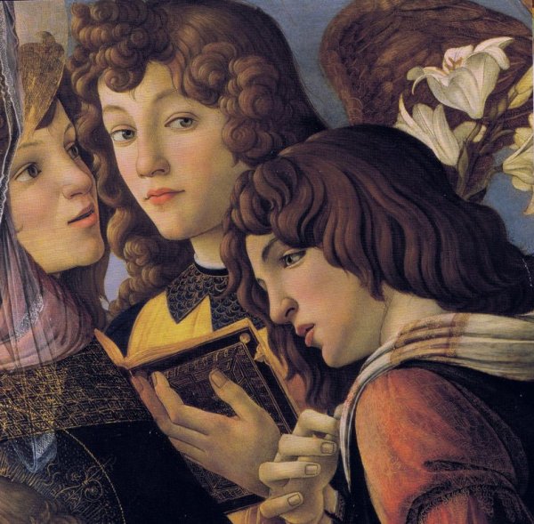 Main Product Photo of Madonna of the Pomegranate Detail Painting by Sandro Botticelli