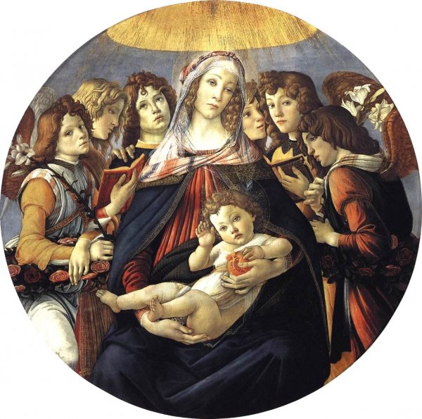 Main Product Photo of Madonna of the Pomegranate Madonna della Melagrana Painting by Sandro Botticelli