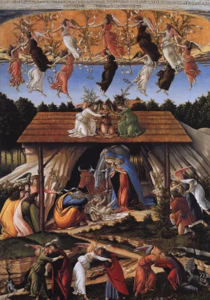 Mystic Nativity Oil painting by Sandro Botticelli