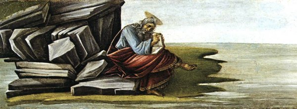 Main Product Photo of St John on Patmos San Marco Altarpiece Painting by Sandro Botticelli