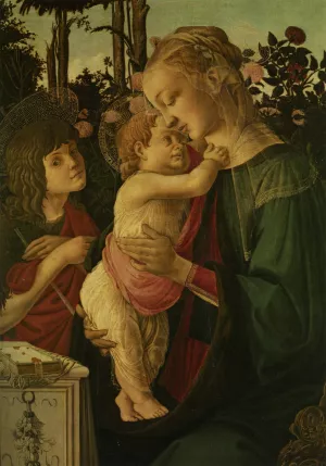 The Madonna and Child with the Infant Saint John the Baptist by Sandro Botticelli - Oil Painting Reproduction
