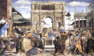 The Punishment of Korah and the Stoning of Moses and Aaron by Sandro Botticelli Oil Painting