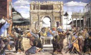 The Punishment of Korah and the Stoning of Moses and Aaron by Sandro Botticelli Oil Painting