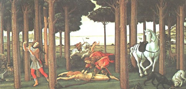 Main Product Photo of The Story of Nastagio degli Onesti Second Episode Painting by Sandro Botticelli