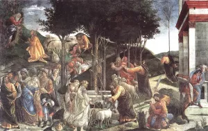 The Trials and Calling of Moses Cappella Sistina, Vatican by Sandro Botticelli Oil Painting