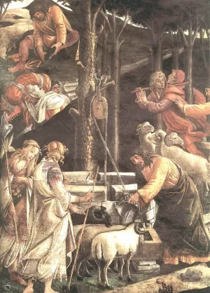 The Trials and Calling of Moses Detail 2 painting by Sandro Botticelli
