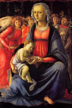 The Virgin and Child with Five Angels by Sandro Botticelli Oil Painting