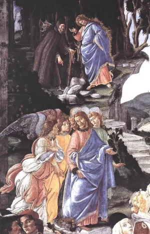 Three Temptations of Christ Detail 1 Cappella Sistina, Vatican by Sandro Botticelli Oil Painting