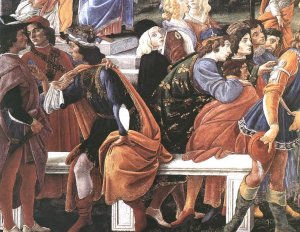 Three Temptations of Christ Detail 2 Cappella Sistina, Vatican Oil painting by Sandro Botticelli