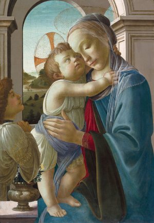Virgin and Child with an Angel by Sandro Botticelli Oil Painting