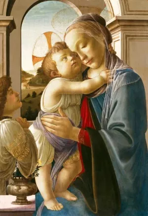 Virgin and Child with an Angel by Sandro Botticelli Oil Painting