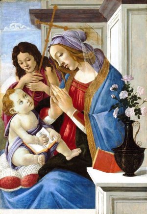 Virgin and Child with Saint John the Baptist by Sandro Botticelli Oil Painting