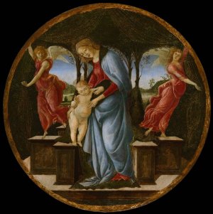 Virgin and Child with Two Angels by Sandro Botticelli Oil Painting