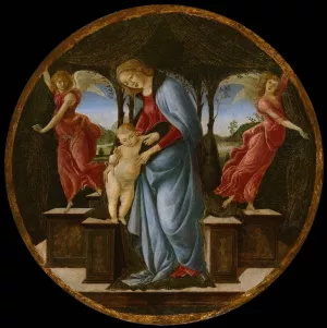 Virgin and Child with Two Angels by Sandro Botticelli Oil Painting
