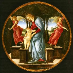 Virgin and Child with Two Angels Oil painting by Sandro Botticelli