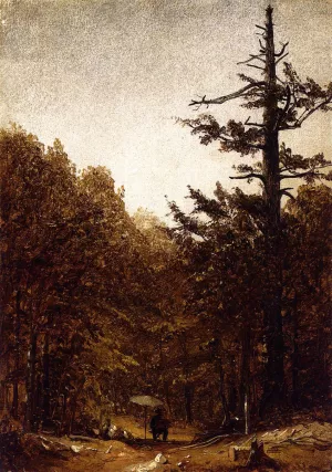 A Forest Road by Sanford Robinson Gifford Oil Painting