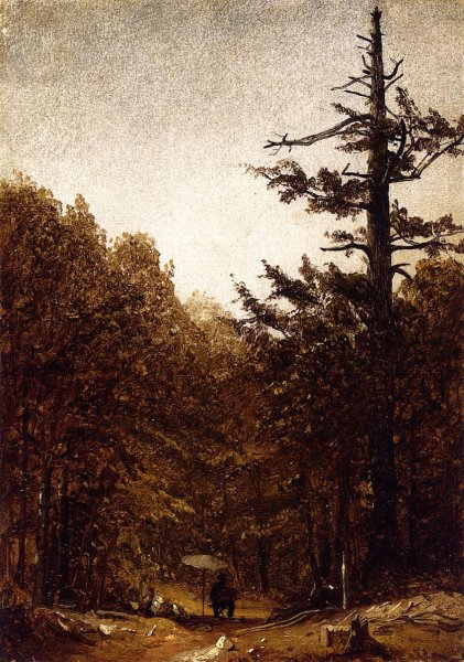 A Forest Road by Sanford Robinson Gifford - Hand-Painted Oil Painting Reproduction