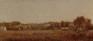 A Sketch at the Camp on the La Bonte, Wyoming Territory by Sanford Robinson Gifford Oil Painting