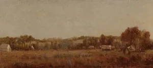 A Sketch at the Camp on the La Bonte, Wyoming Territory by Sanford Robinson Gifford Oil Painting