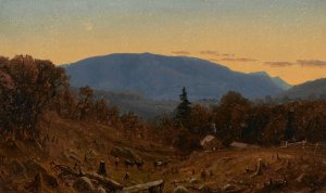 A Study of Hunter Mountain at Twilight by Sanford Robinson Gifford Oil Painting