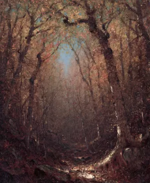 Autumn, a Wood Path by Sanford Robinson Gifford Oil Painting