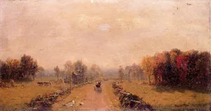 Carriage on a Country Road Oil painting by Sanford Robinson Gifford
