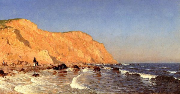 Clay Bluffs on No Man's Land by Sanford Robinson Gifford - Hand-Painted Oil Painting Reproduction
