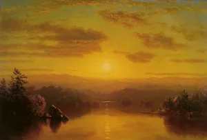 Lake at Sunset painting by Sanford Robinson Gifford
