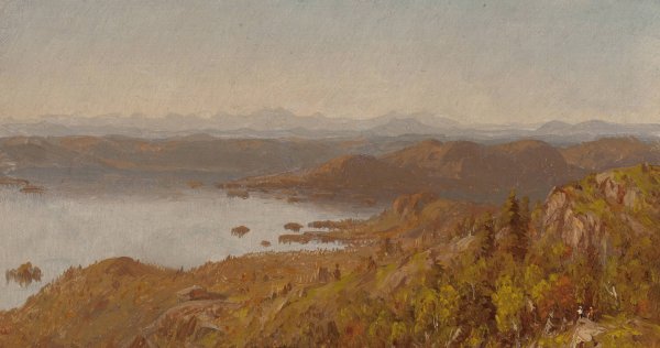 Lake George from Buck Mountain by Sanford Robinson Gifford - Hand-Painted Oil Painting Reproduction