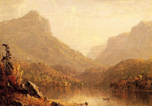 Lake Scene by Sanford Robinson Gifford - Hand-Painted Oil Painting Reproduction
