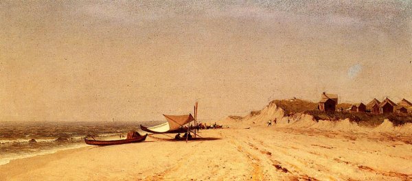 Long Branch Beach by Sanford Robinson Gifford - Hand-Painted Oil Painting Reproduction