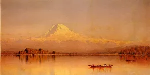 Mount Rainier, Bay of Tacoma Oil painting by Sanford Robinson Gifford