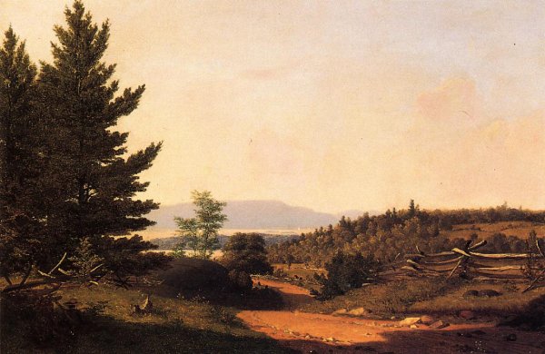 Road Scenery Near Lake George by Sanford Robinson Gifford - Hand-Painted Oil Painting Reproduction