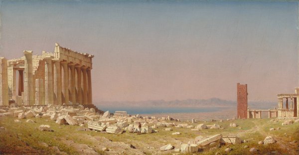 Ruins of the Parthenon  by Sanford Robinson Gifford - Hand-Painted Oil Painting Reproduction