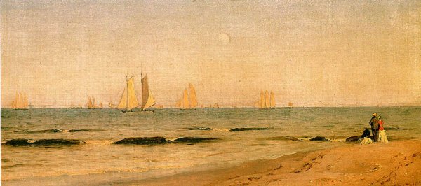 Sandy Hook by Sanford Robinson Gifford - Hand-Painted Oil Painting Reproduction