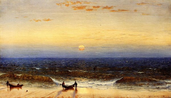 Main Product Photo of Sunrise, Long Branch, New Jersey Painting by Sanford Robinson Gifford