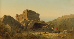 The Camp On Mansfield Mountain, Vermont by Sanford Robinson Gifford Oil Painting
