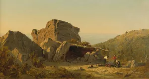 The Camp On Mansfield Mountain, Vermont by Sanford Robinson Gifford Oil Painting