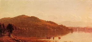 The Catskills from Hudson, N.Y. by Sanford Robinson Gifford - Oil Painting Reproduction
