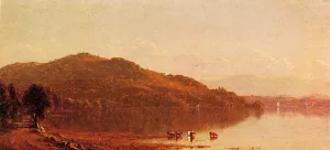 The Catskills from Hudson, N.Y. Oil painting by Sanford Robinson Gifford