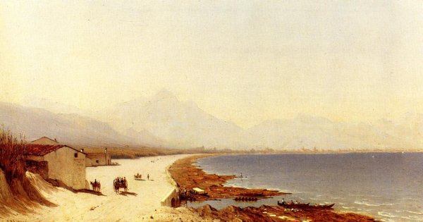 The Road by the Sea, Palermo, Italy by Sanford Robinson Gifford - Hand-Painted Oil Painting Reproduction